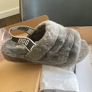 Ugg Fluff Yeah Slide Grey Size 10 New in Box